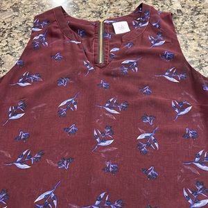 CAbi Bouquet Blouse Mulberry Wine S NWOT